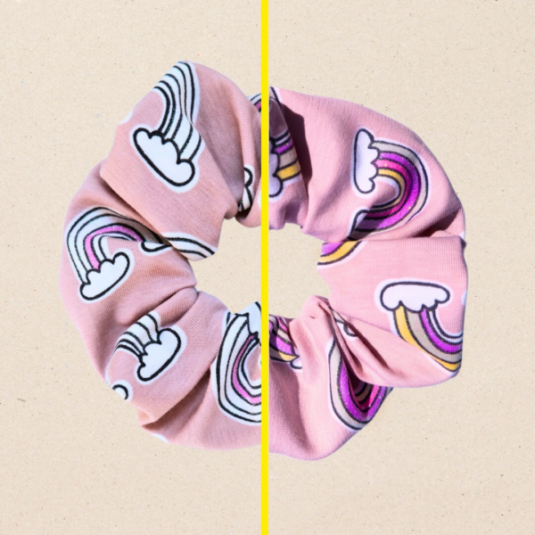 magiczne scrunchie tecze rozowe